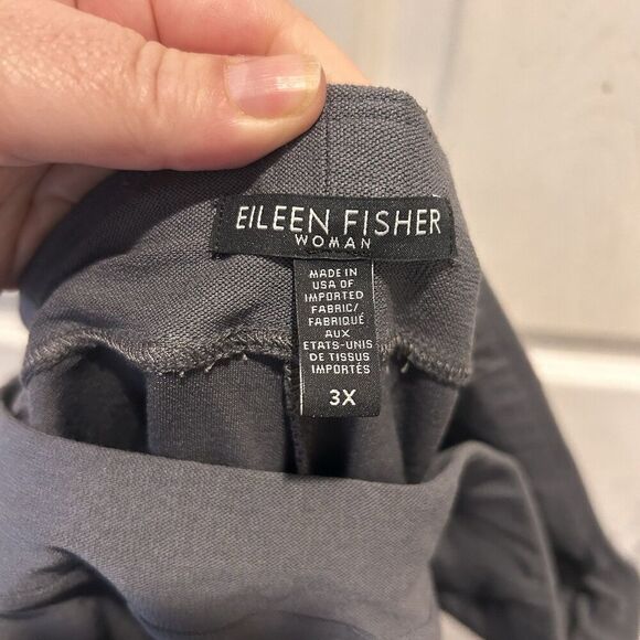 Eileen Fisher Pants 3X Plus Washable Stretch Crepe Slim Ankle Mid Rise Gray - Picture 7 of 8
